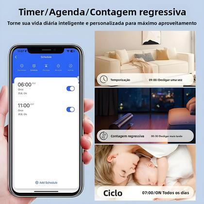 Imagem de Módulo De Interruptor Inteligente WiFi 16A Controle Bidirecional Mini Disjuntor Compatível Com Alexa