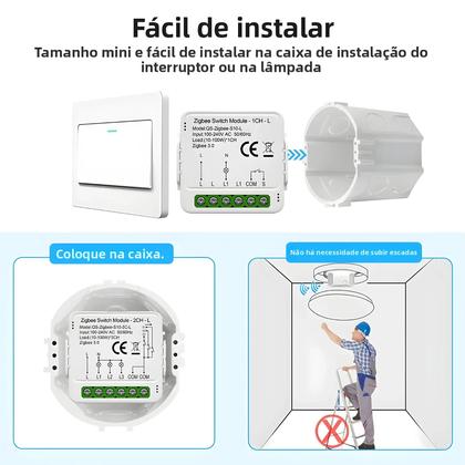 Imagem de Módulo De Interruptor Mini Inteligente Zigbee Tuya Sem Fio Neutro Necessário Compatível Com Alexa