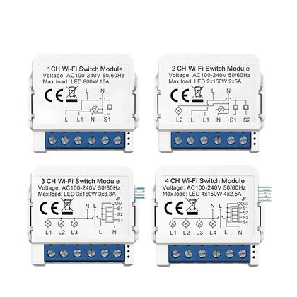 Imagem de Módulo De Interruptores De Luz WiFi Inteligente 1/2/3/4 Gang Tuya DIY Controle Bidirecional Alexa