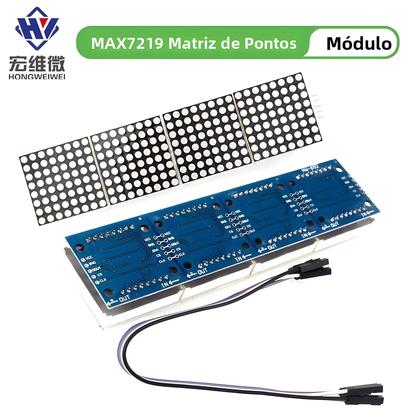 Imagem de Módulo De Matriz De Pontos MAX7219 32x8 4 Em 1 Display LED Para Arduino Raspberry Pi 5 Pinos