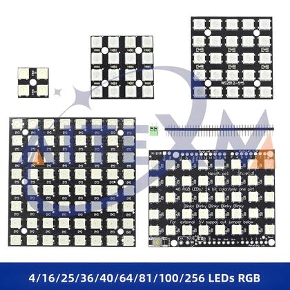 Imagem de Módulo De Matriz LED RGB WS2812 5050 4x4 8x8 16x16 Para Arduino Lâmpada De Condução Em Cores