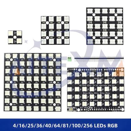 Imagem de Módulo De Matriz LED RGB WS2812 5050 4x4 8x8 16x16 Para Arduino Lâmpada De Condução Em Cores