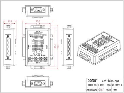 Imagem de Módulo de monitor LED RS232 Breakout Tester OONO
