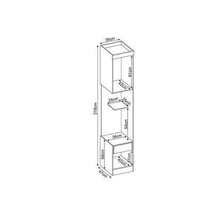 Imagem de Módulo de Quarto Armário Mesa Cabeceira Módena 71100 c/ 1 Porta e 1 Gaveta Amendola/Branco - Demóbile