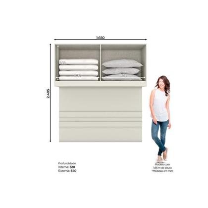 Imagem de Módulo de Quarto Casal Armário Ponte Aéreo MC11 Seletto c/ 4 Portas Areia - Henn