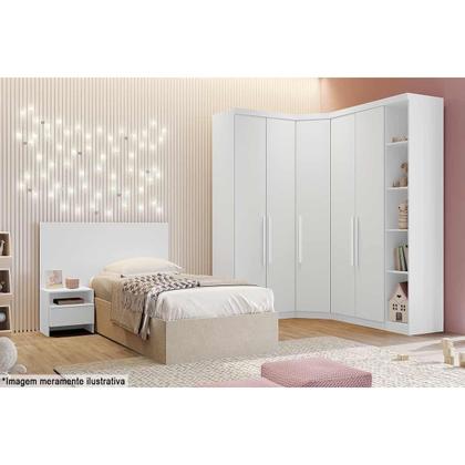 Imagem de Módulo de Quarto Casal Guarda Roupa c/ 2 Portas e 3 Gavetas Rizon/Linea Cumaru/Fendi - Novo Horizonte