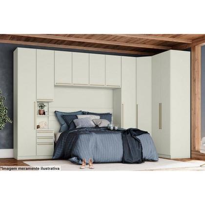 Imagem de Módulo de Quarto Casal Guarda Roupa c/ 2 Portas MC08 Seletto Areia - Henn