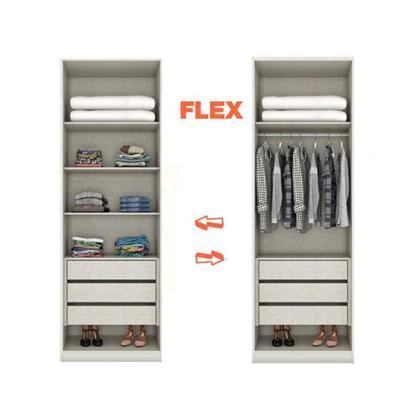 Imagem de Módulo de Quarto Casal Guarda Roupa MC03 Seletto c/ 2 Portas Correr e 3 Gavetas Areia/Jequitibá - Henn