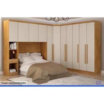 Imagem de Módulo de Quarto Casal Guarda Roupa Rizon c/ 1 Porta Branco - Novo Horizonte