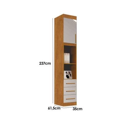 Imagem de Módulo de Quarto Criado 1 Porta e 3 Gavetas Luna Nature - Bianchi