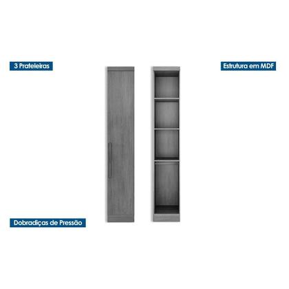 Imagem de Módulo de Quarto Rizon Guarda Roupa c/ 1 Porta /Linea Neve - Novo Horizonte