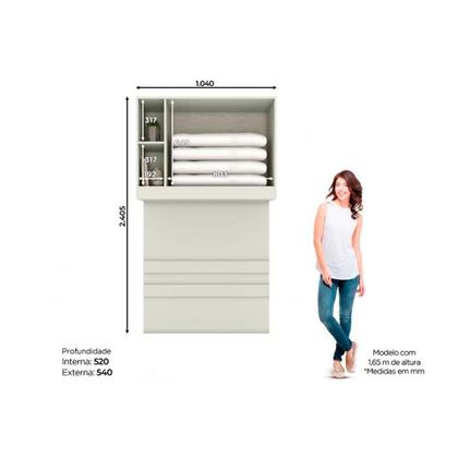 Imagem de Módulo de Quarto Solteiro Armário Ponte Aéreo MC12 Seletto c/ 2 Portas e 2 Nichos Areia - Henn