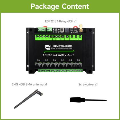 Imagem de Módulo de relé WiFi industrial Waveshare ESP32-S3 6-Ch