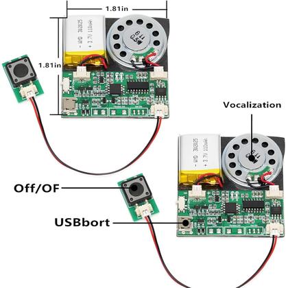 Imagem de Módulo de Som JR com Controle por Botão - 8M Gravável em MP3 via USB