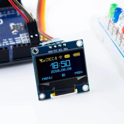 Imagem de Módulo De Tela OLED Azul 128x64 I2C IIC Para Arduino ESP32 ESP8266 0.96 Polegadas