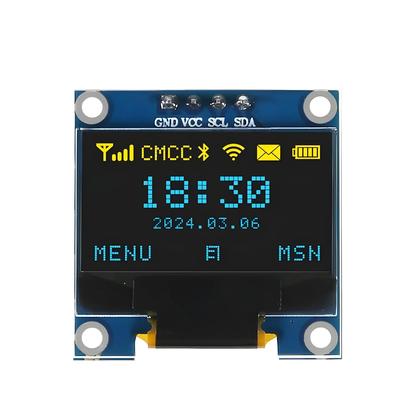 Imagem de Módulo De Tela OLED Azul 128x64 I2C IIC Para Arduino ESP32 ESP8266 Aokin 0.96 Polegadas