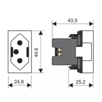 Imagem de Módulo de Tomada 2P+T Fame Modulare Evidence Blanc+ 20A Branco