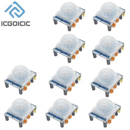 Imagem de Módulo Detector De Movimento PIR HC-SR501 Ajustável Para Arduino Raspberry Pi 1-10pcs Com Estojo