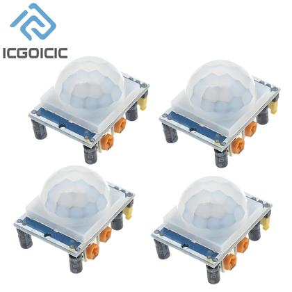 Imagem de Módulo Detector De Movimento PIR HC-SR501 Ajustável Para Arduino Raspberry Pi 1-10pcs Com Estojo