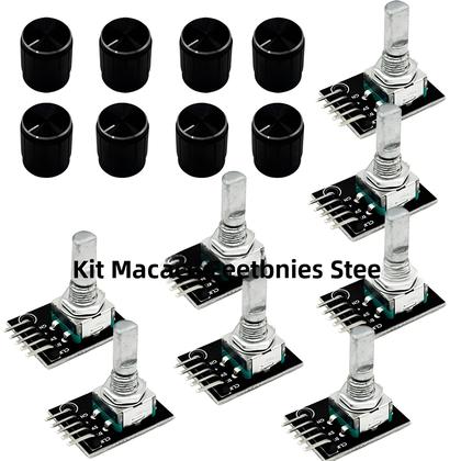 Imagem de Módulo Encoder Rotativo 360 Graus 1-8 PCS KY-040 Com Tampa De Botão Sensor De Interruptor 5V Para