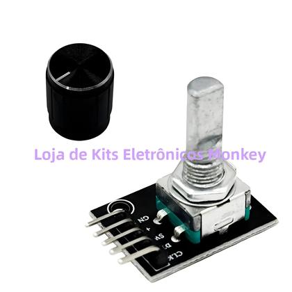 Imagem de Módulo Encoder Rotativo 360 Graus 1-8 PCS KY-040 Com Tampa De Botão Sensor De Interruptor 5V Para