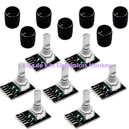 Imagem de Módulo Encoder Rotativo 360 Graus 1-8 PCS KY-040 Com Tampa De Botão Sensor De Interruptor 5V Para