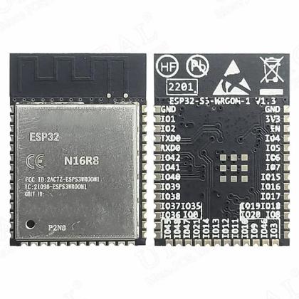 Imagem de Módulo ESP32 S3 N16R8 2.4G Wifi Bluetooth 32-Bit Dual-Core Baixo Consumo 8MB PSRAM 16MB Flash