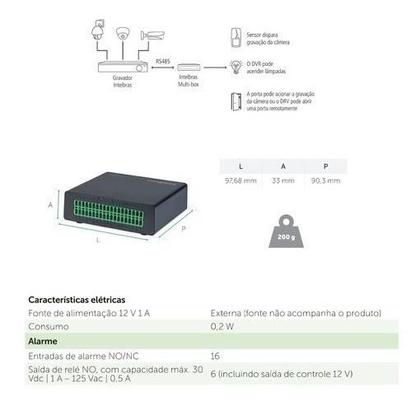 Imagem de Módulo Expansor Entradas E Saídas Alarme Para Dvr Multi Box