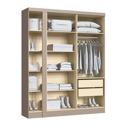Imagem de Módulo Guarda-roupa de Canto 4 Portas 2 Gavetas Infinity