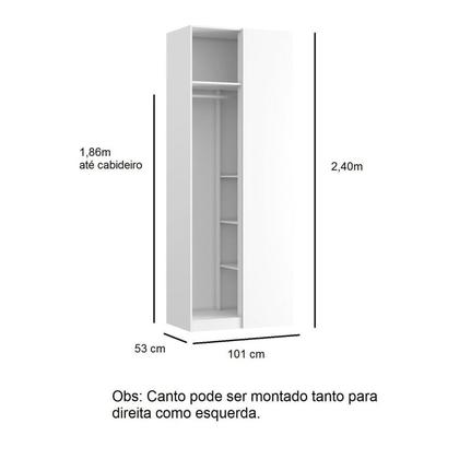 Imagem de Módulo Guarda-roupa de Canto Reto Espelho Altezza