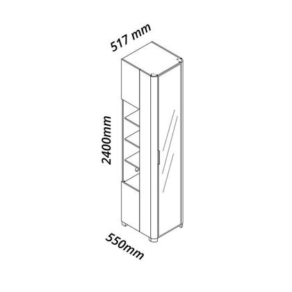 Imagem de Módulo Guarda-roupa Nicho Reflecta 1 Porta com Led 100% Mdf Innova