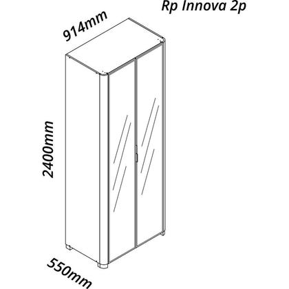 Imagem de Módulo Guarda-roupa Reflecta 2 Portas com Led 100% Mdf Innova