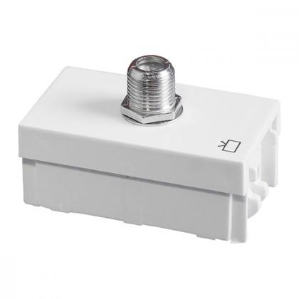 Imagem de Modulo Ilumi Slim Tomada Conector Para Fio Coaxial Branco - 8163