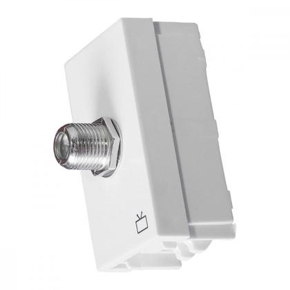 Imagem de Modulo Ilumi Slim Tomada Conector Para Fio Coaxial Branco - 8163
