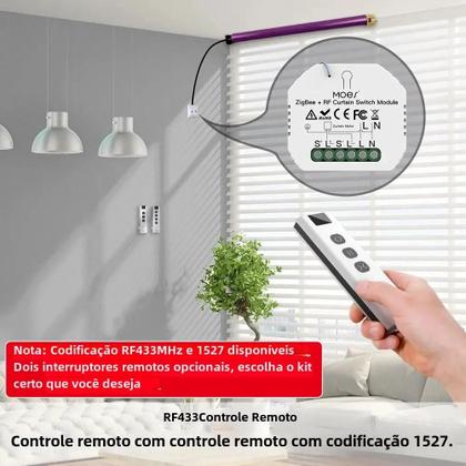 Módulo Inteligente Zigbee/RF433 para Cortinas e Persianas Motorizadas - Controle via MQTT Imagem de Módulo Inteligente Zigbee/RF433 para Cortinas e Persianas Motorizadas - Controle via MQTT