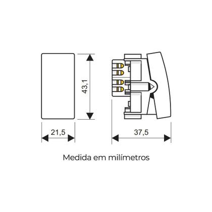 Imagem de Módulo Interruptor Bipolar Paralelo Fame Habitat Black 16A P