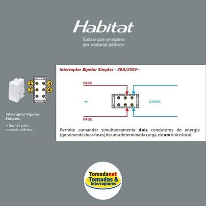 Imagem de Módulo Interruptor Bipolar Simples 16a/250v Fame Habitat