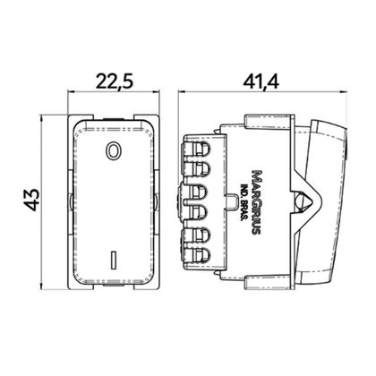 Imagem de Módulo Interruptor Bipolar Simples MarGirius B3 10A Branco
