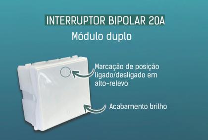 Imagem de Módulo Interruptor Bipolar Simples Tramontina 20 A 250 V Branco