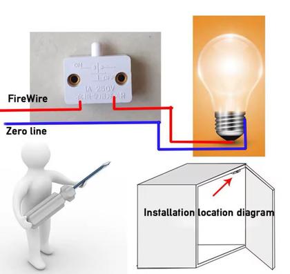 Imagem de Módulo Interruptor de Porta Luz de LED Marcenaria Bivolt