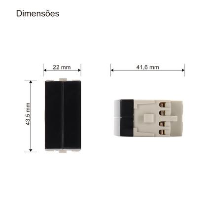 Imagem de Módulo Interruptor Duplo Paralelo Sleek Preto Ebony MarGirius