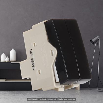 Imagem de Módulo Interruptor Duplo Paralelo Sleek Preto Ebony MarGirius