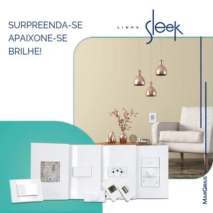 Imagem de Módulo Interruptor Duplo Simples Sleek Margirius 17837