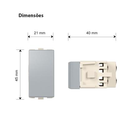 Imagem de Módulo Interruptor Intermediário/Four Way Cinza Sleek Colors MarGirius