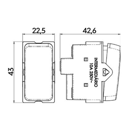 Imagem de Módulo Interruptor Intermediário MarGirius B3 Colors 10A Argila