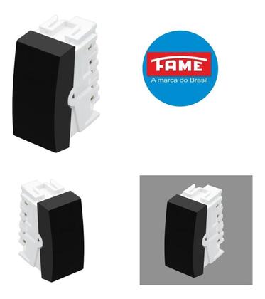 Imagem de Módulo Interruptor intermediário preto 16A/250V Habitat Black - Fame