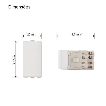 Imagem de Módulo Interruptor Intermediário Sleek Branco Margirius