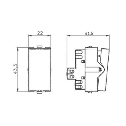 Imagem de Módulo Interruptor Paralelo com Luz MarGirius Sleek 10A Preto Ebony