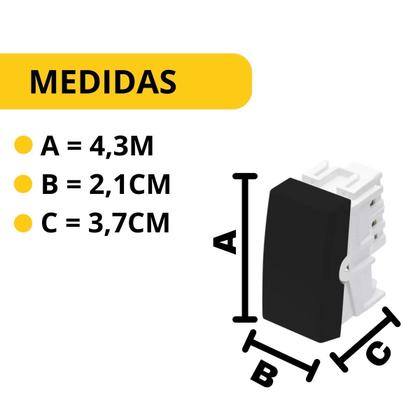 Imagem de Módulo Interruptor Paralelo Preto Fame Habitat