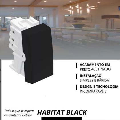 Imagem de Módulo Interruptor Paralelo Preto Fame Habitat